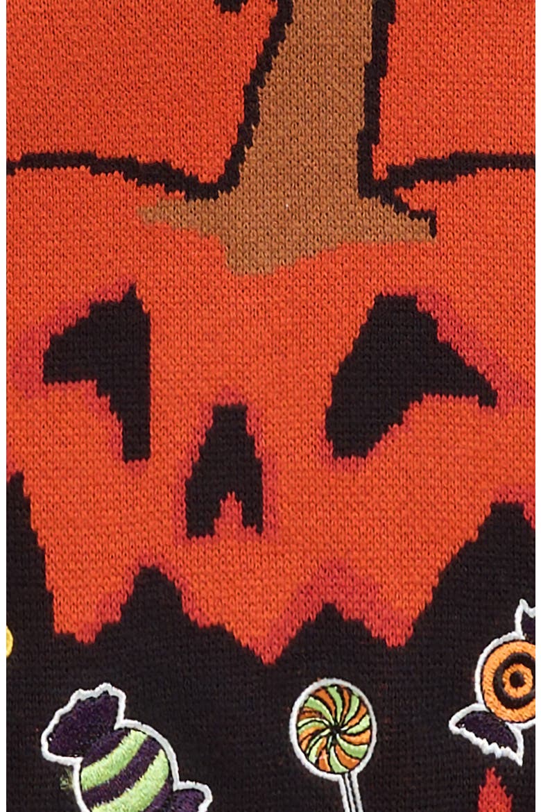 Kids' Embroidered Cotton Hooded Sweater, Alternate, color, ORANGE JACKO