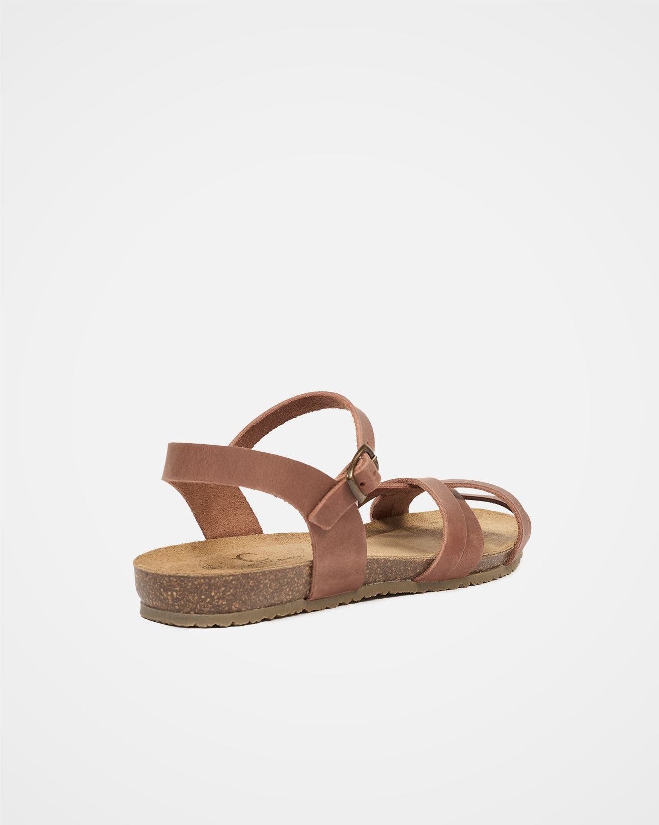 Celtic & Co. Multistrap Open Toe Flat Sandal, Alternate, color, Rust Leather