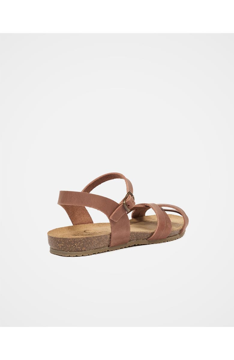 Celtic & Co. Multistrap Open Toe Flat Sandal, Alternate, color, Rust Leather