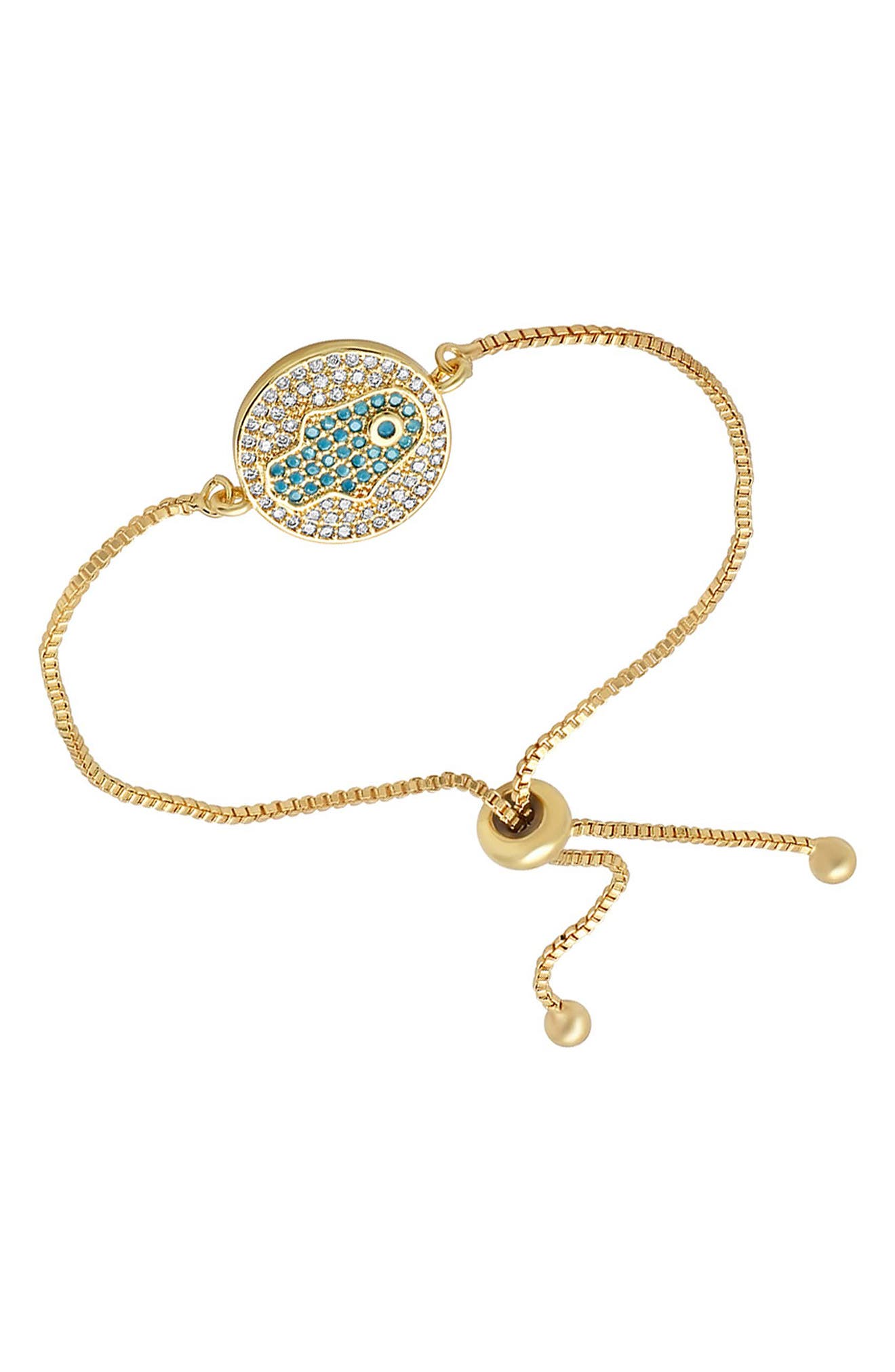 18k Gold Plated Hamsa Slider Bracelet