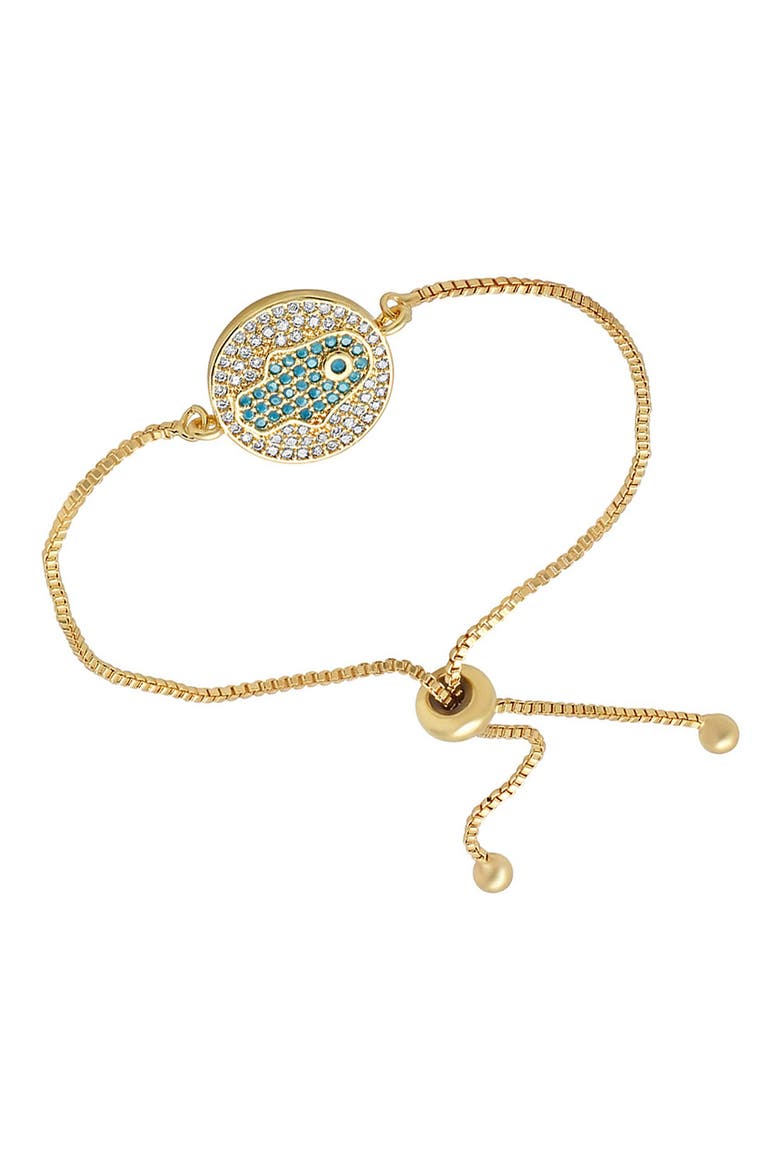 18k Gold Plated Hamsa Slider Bracelet, Main, color, GOLD