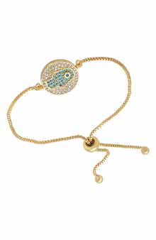 18k Gold Plated Hamsa Slider Bracelet
