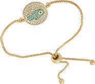 STEELTIME 18k Gold Plated Hamsa Slider Bracelet