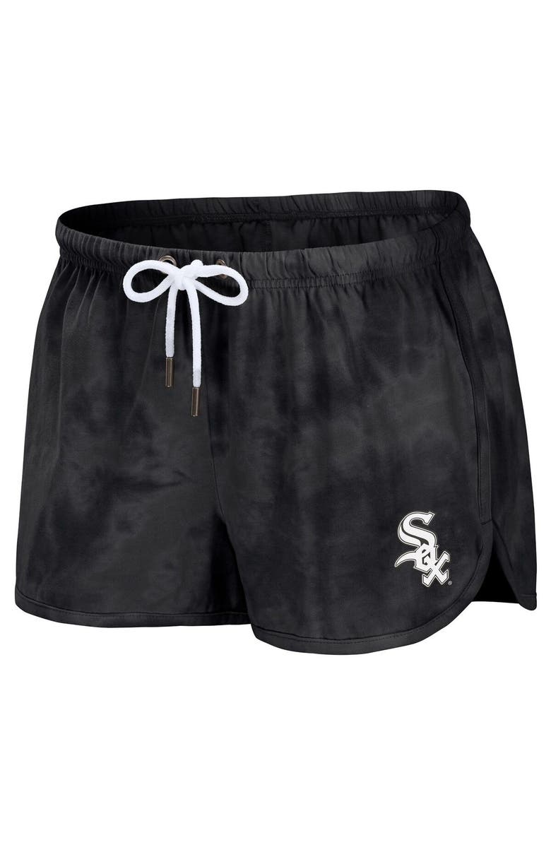 WEAR by Erin Andrews Women's WEAR by Erin Andrews Black Chicago White Sox Tie-Dye Cropped Pullover Sweatshirt & Shorts Lounge Set, Alternate, color, Black