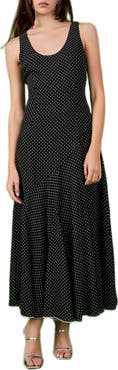 Endless Rose Dot Sleeveless Godet Maxi Dress