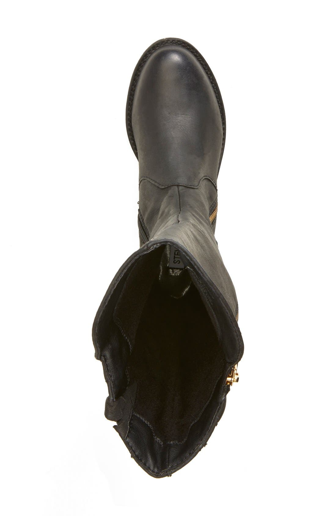 'Northsde' Quilt Back Knee High Boot, Alternate, color, BLACK LEATHER