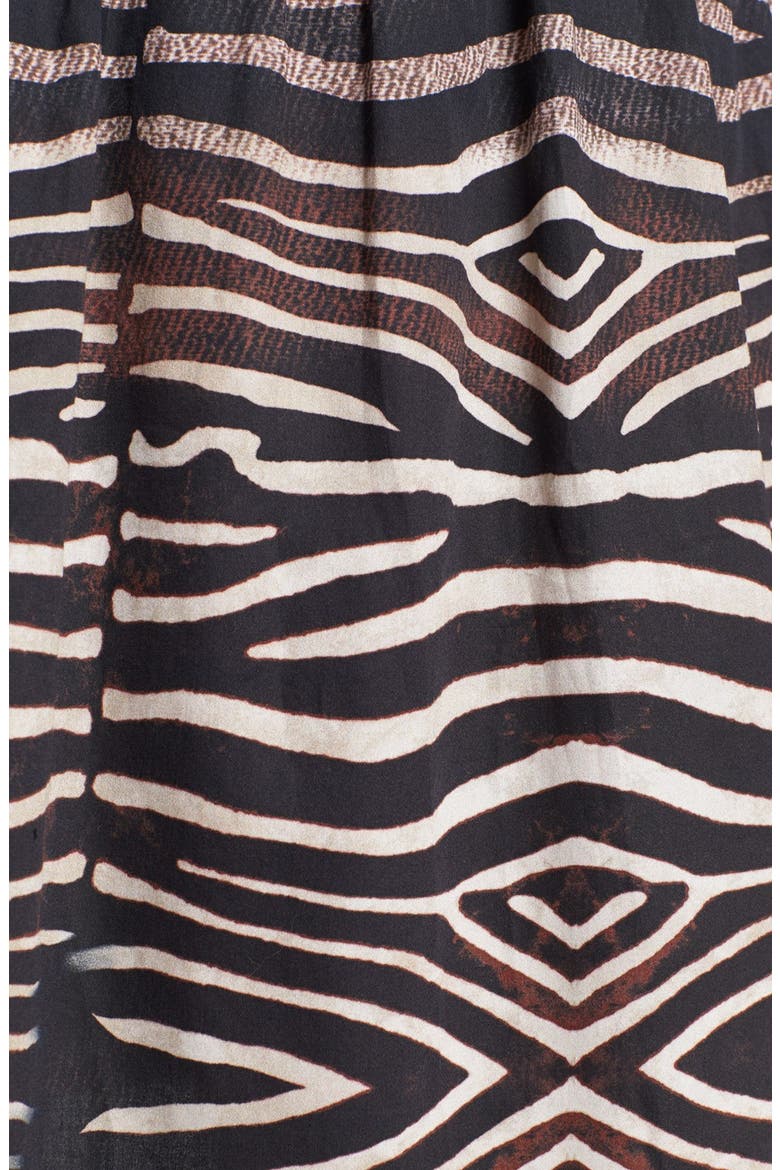 Print Cutaway Cotton Dress, Alternate, color, ZEBRA