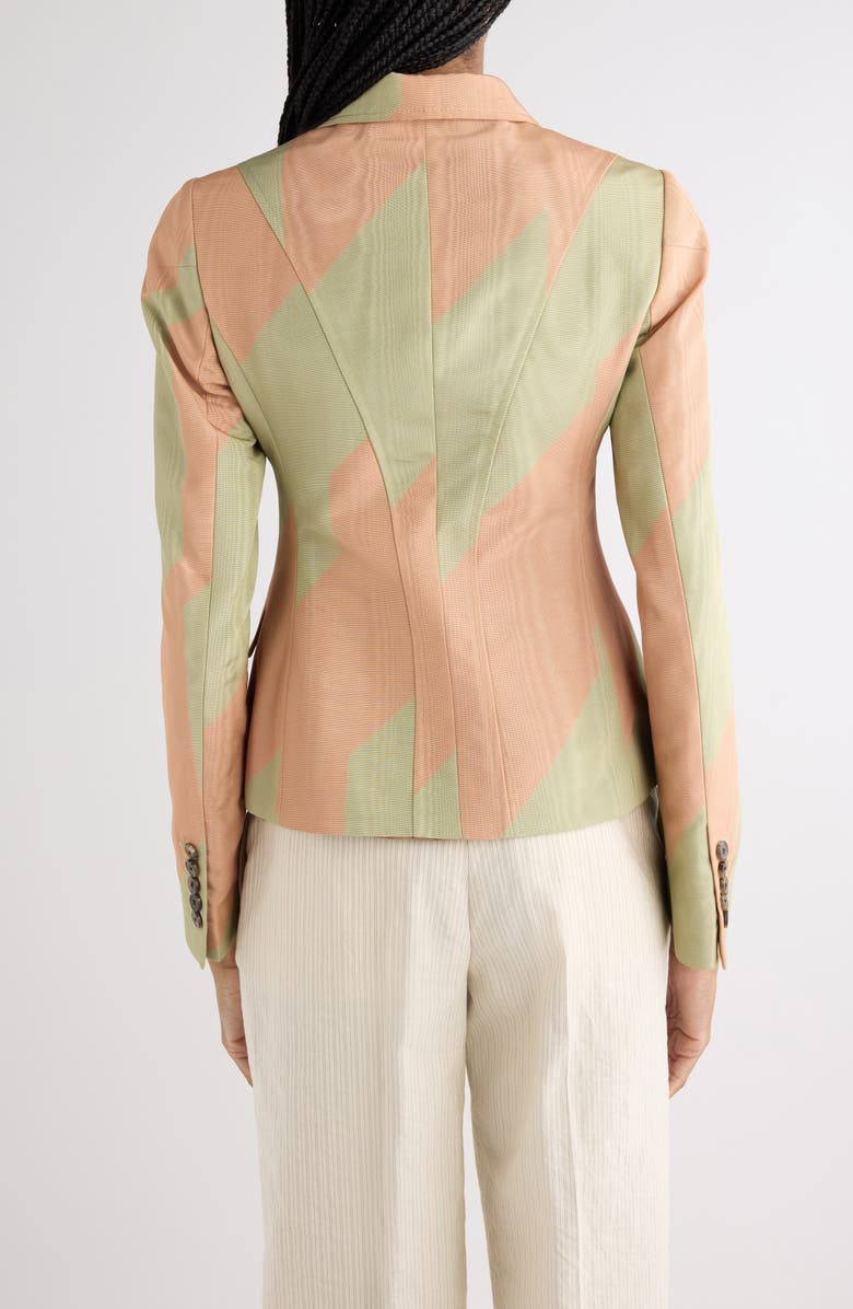 Dries Van Noten Belia Broken Stripe Moiré Jacket, Alternate, color, Pistache