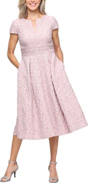 Alex Evenings Floral Embossed Cocktail Dress