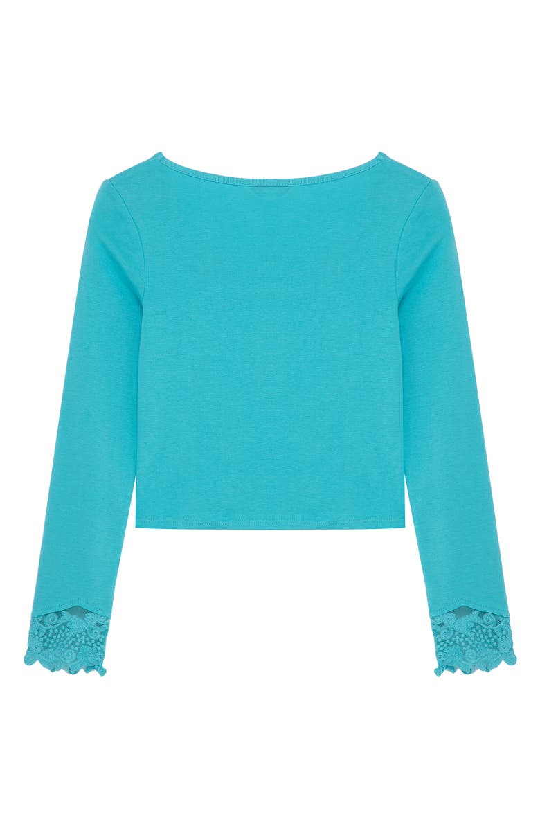 Truce Kids' Lace Accent Long Sleeve Cotton T-Shirt, Alternate, color,