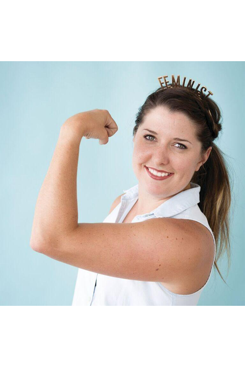 Witty Metal Headband, Alternate, color, Feminist