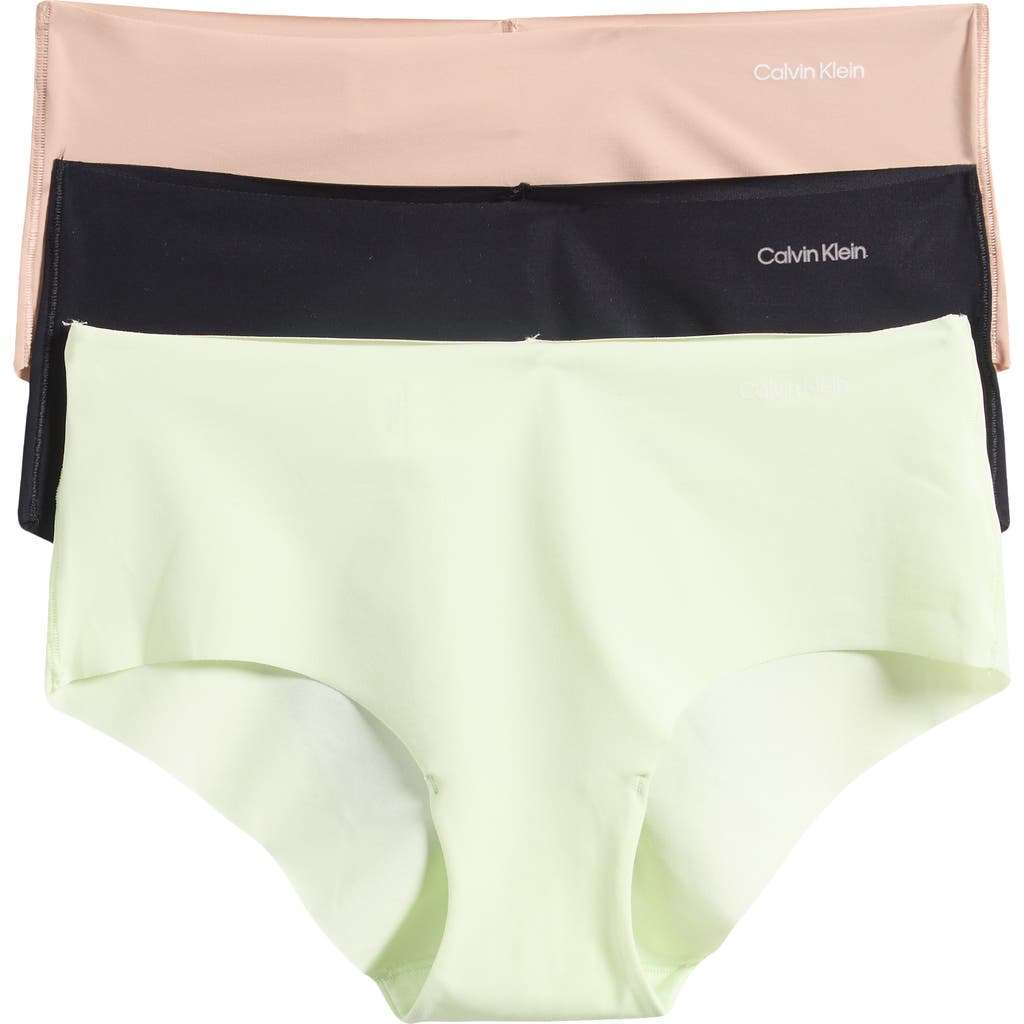Calvin Klein Invisibles 3-pack Hipster Briefs In Green
