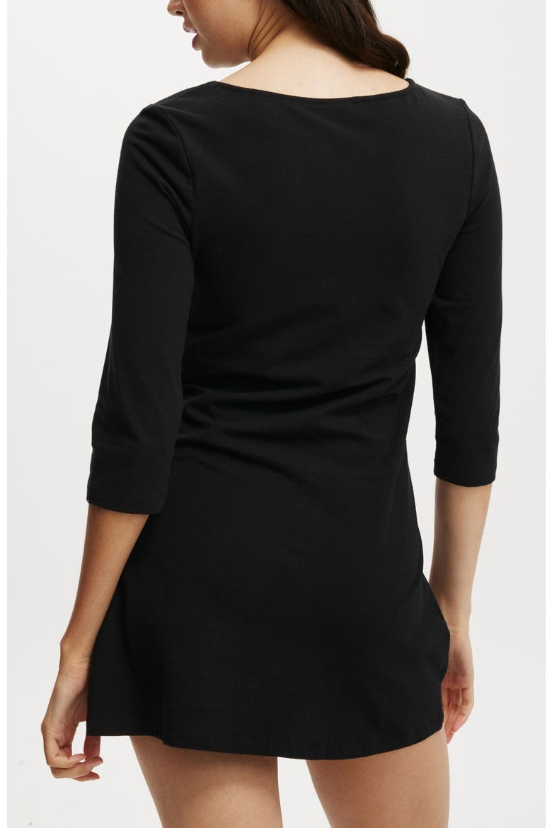 bella boat neck mini dress cotton on Women's Black Bella Boat Neck Mini Dress