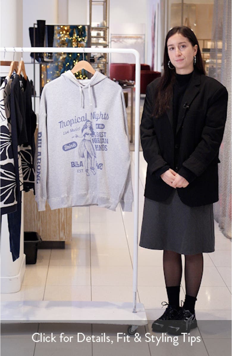 Vivid Oversize Cotton Blend Graphic Hoodie, sales video thumbnail