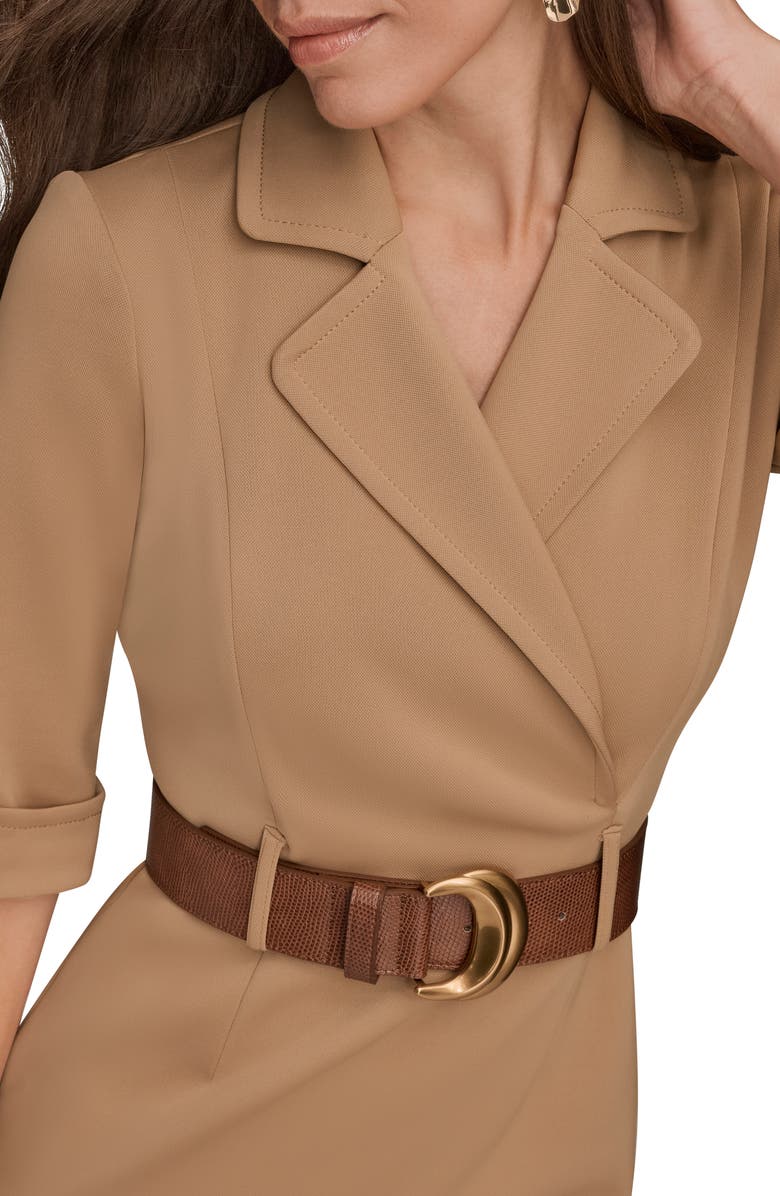 Donna Karan New York Belted Sheath Dress, Alternate, color, Fawn
