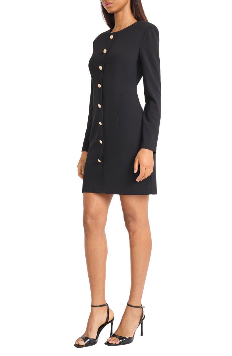 DONNA MORGAN FOR MAGGY Long Sleeve Button Front Minidress, Alternate, color,