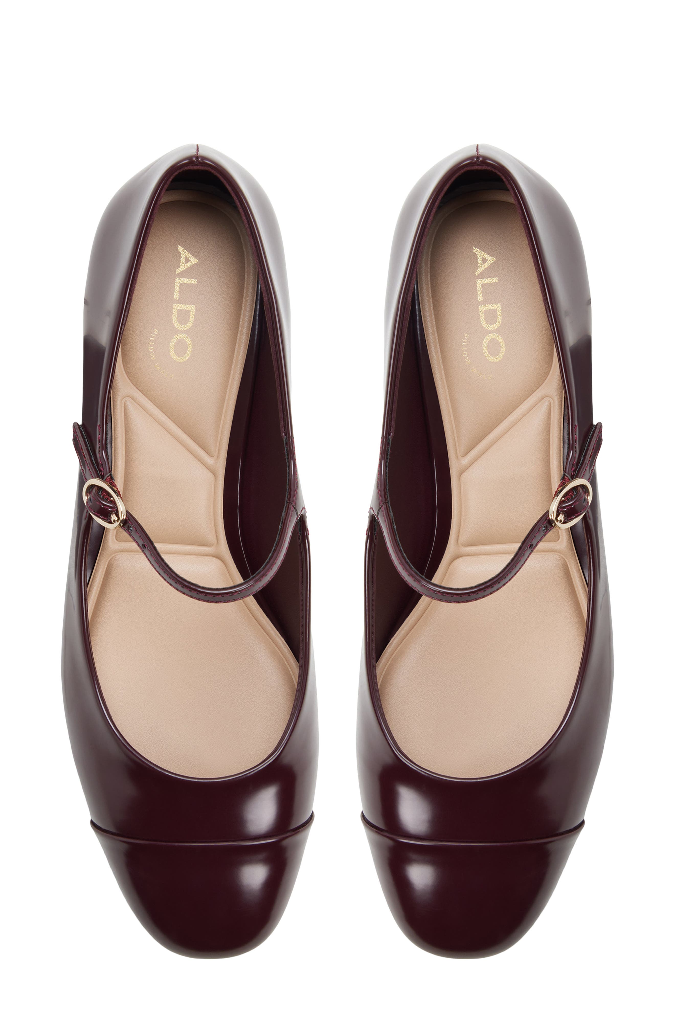ALDO Decima Mary Jane Cap Toe Pump, Alternate, color, Burgundy