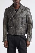 Givenchy Sunflower Back Leather Biker Jacket