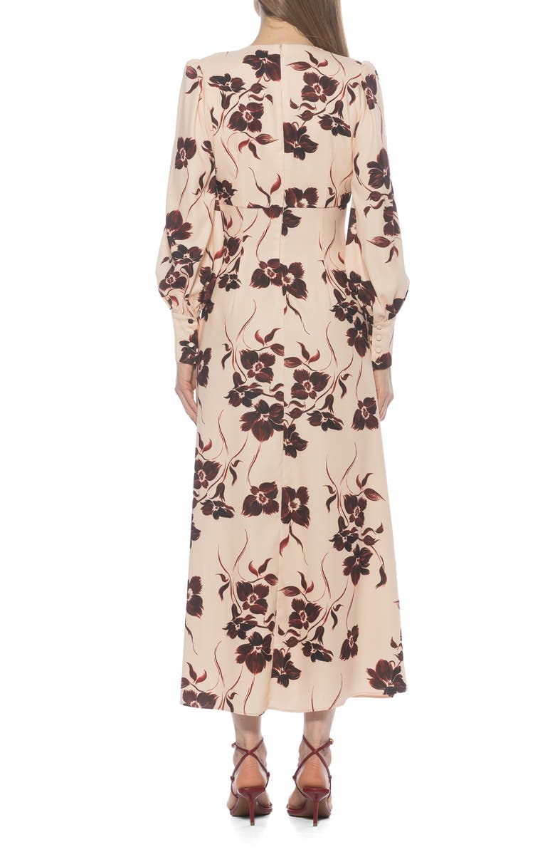 Alexia Admor Yesenia Long Sleeve Empire Waist Maxi Dress, Alternate, color, Beige Paint Floral