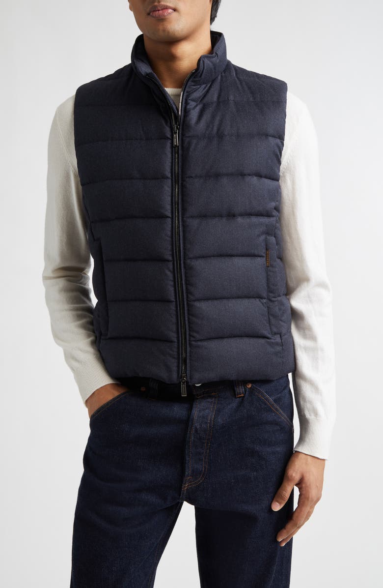MooRER Oliver Quilted Down Vest, Main, color, Blue Grey