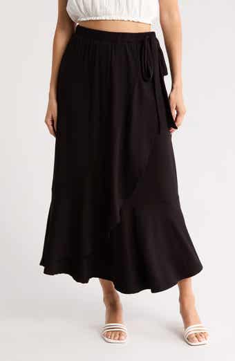 GO COUTURE Wrap Midi Skirt
