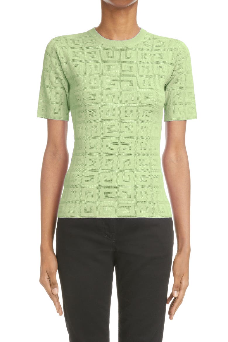 4G Logo Jacquard Sweater, Main, color, 340-PISTACHIO