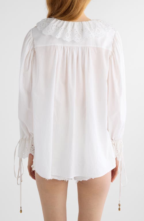 Chloé Eyelet-embroidered Ruffle Cotton Voile Blouse