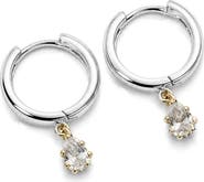 ARGENTO VIVO Cubic Zirconia Teardrop Huggie Hoop Earrings