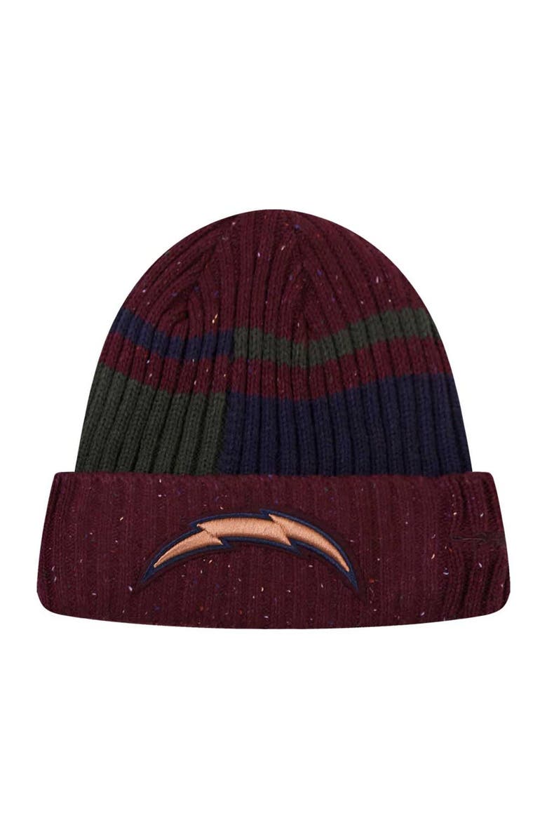 PRO STANDARD Men's Pro Standard Burgundy Los Angeles Chargers Speckled Cuffed Knit Hat, Main, color, Burgundy