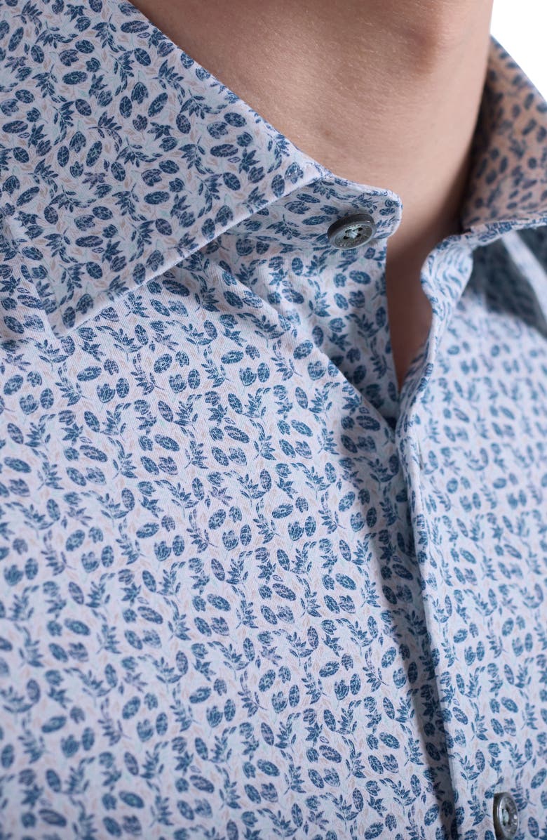 Bugatchi Miles OoohCotton<sup>®</sup> Short Sleeve Button-Up Shirt, Alternate, color, Aloe