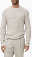 MANGO Marled Cotton Crewneck Sweater