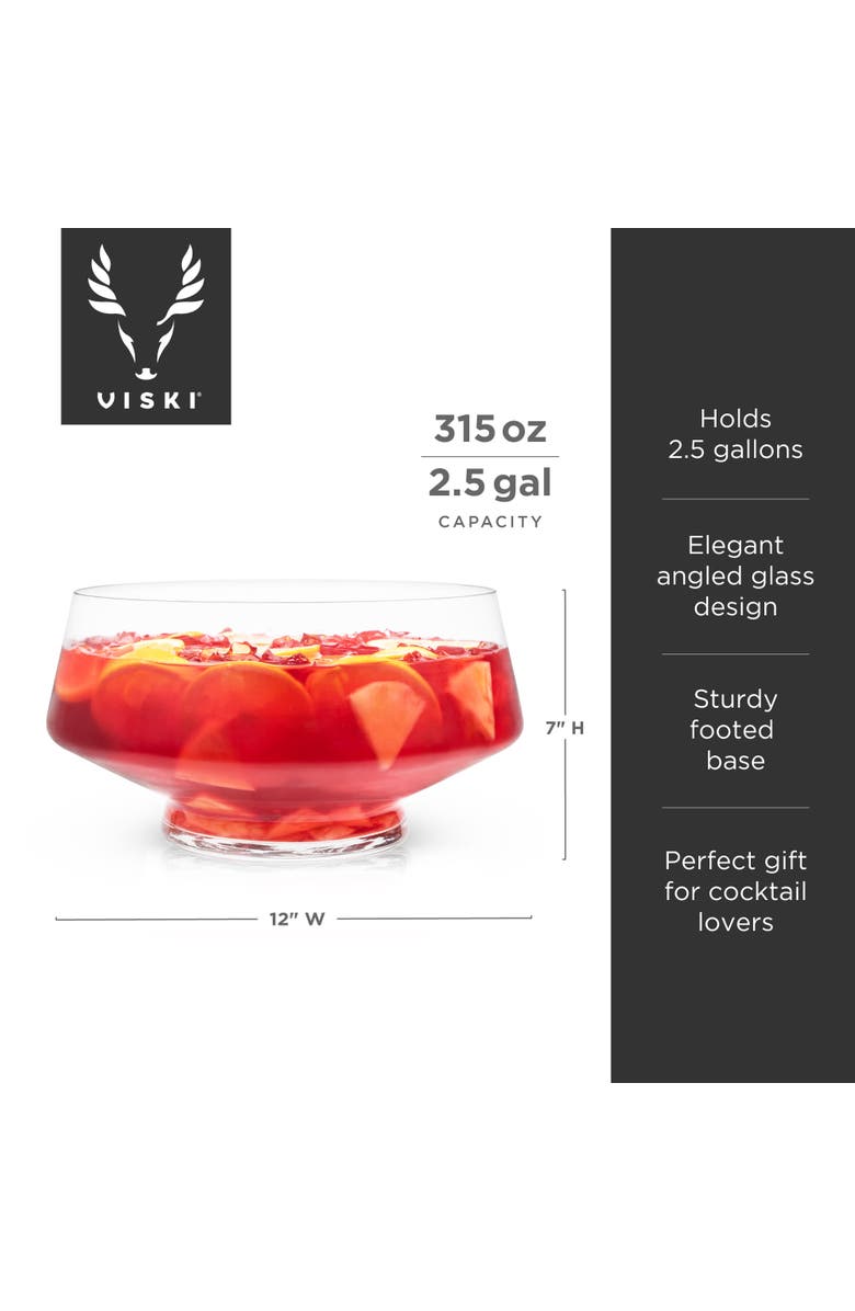 Viski Raye Footed Heavy Base Punch Bowl, Alternate, color, Clear