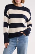 ELIE ELIE TAHARI Stripe Roll Neck Cotton Sweater