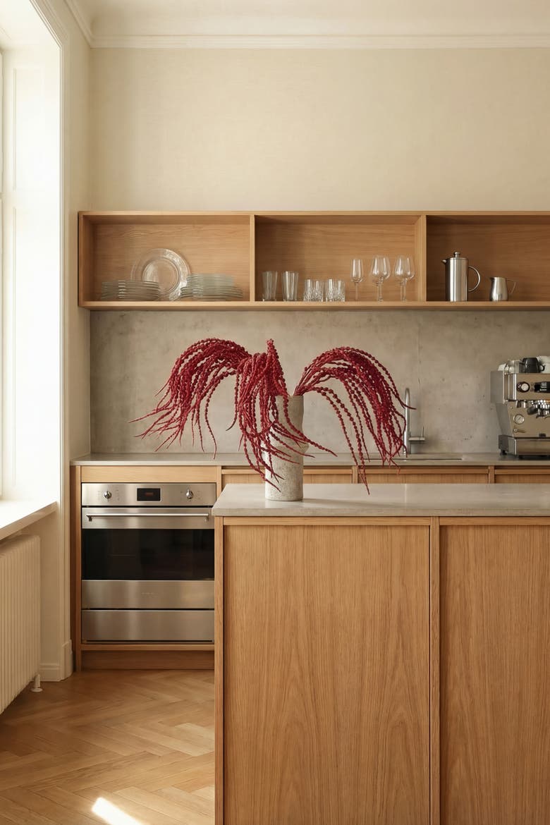 Red Amaranthus Caudatus Dreadlocks Flower, Alternate, color, Red