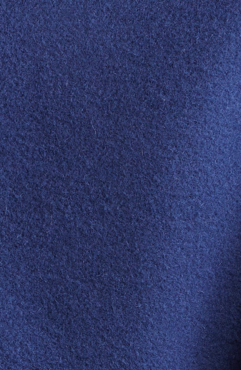 Carolina Herrera Flower Button Wool Long Peacoat, Alternate, color, Dark Navy