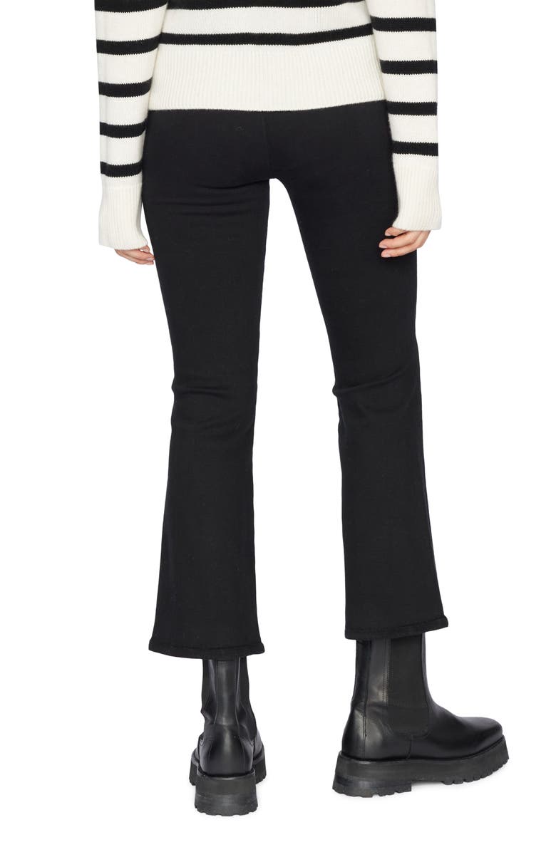 FRAME Jet Set Crop Mini Bootcut Pull-On Jeans, Alternate, color, Sheen Noir