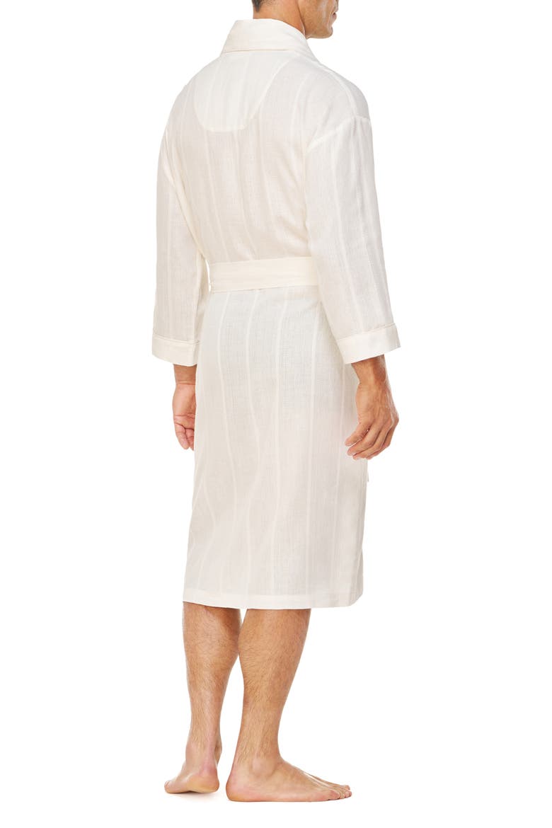 Shawl Collar Woven Viscose & Cotton Robe, Alternate, color, CREAM