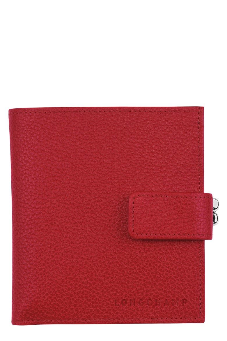 Le Foulonné Leather Wallet, Main, color, RED