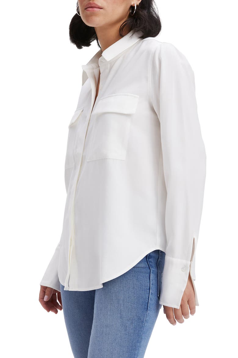 Flap Pocket Button-Up Shirt, Alternate, color, IVORY001