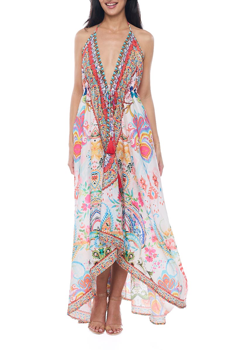 RANEES Maxi Halter Dress, Main, color, White