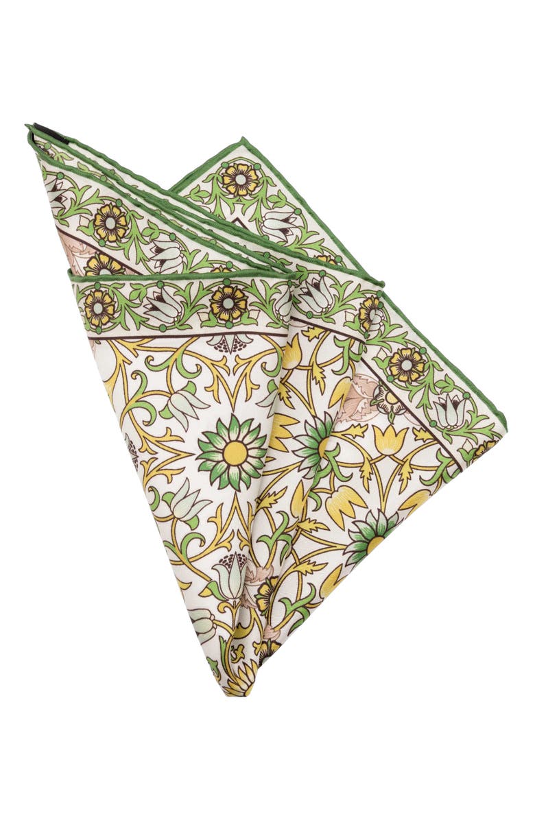 Elizabetta Itria - Silk Pocket Square for Men, Alternate, color, Green And Yellow