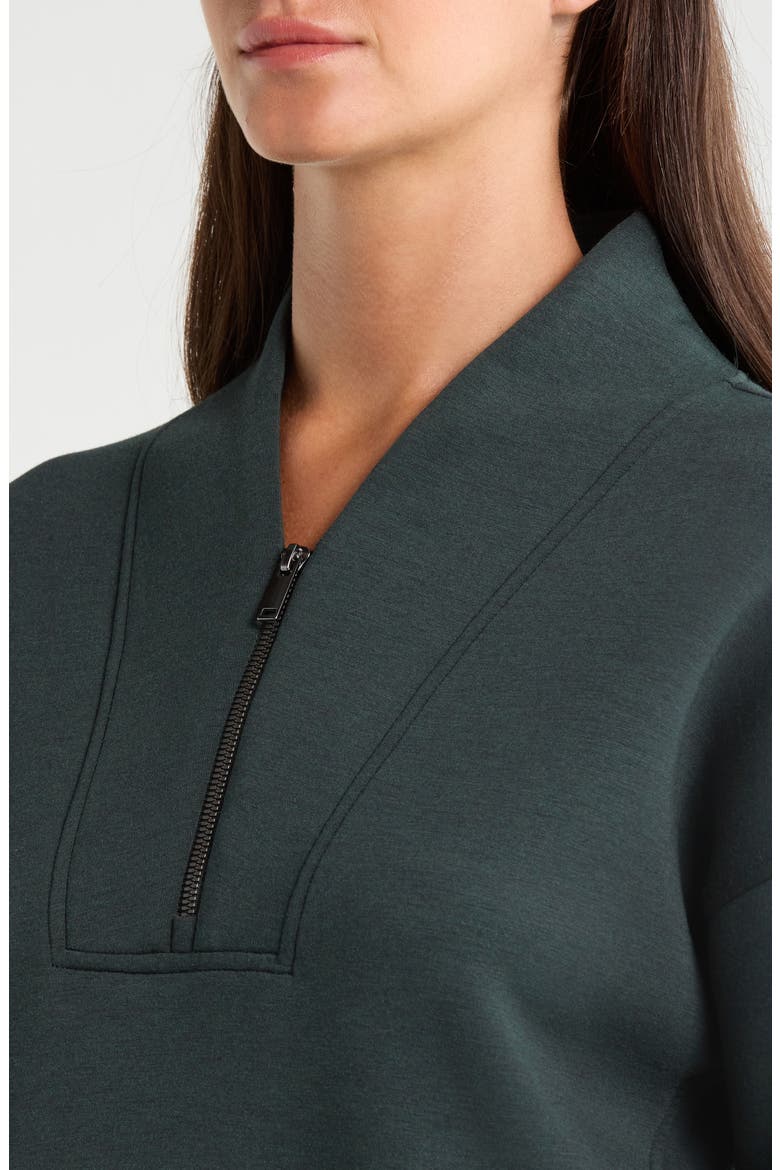 AirEssentials Shawl Collar Quarter Zip Pullover, Alternate, color, NIGHT FOREST HEATHER