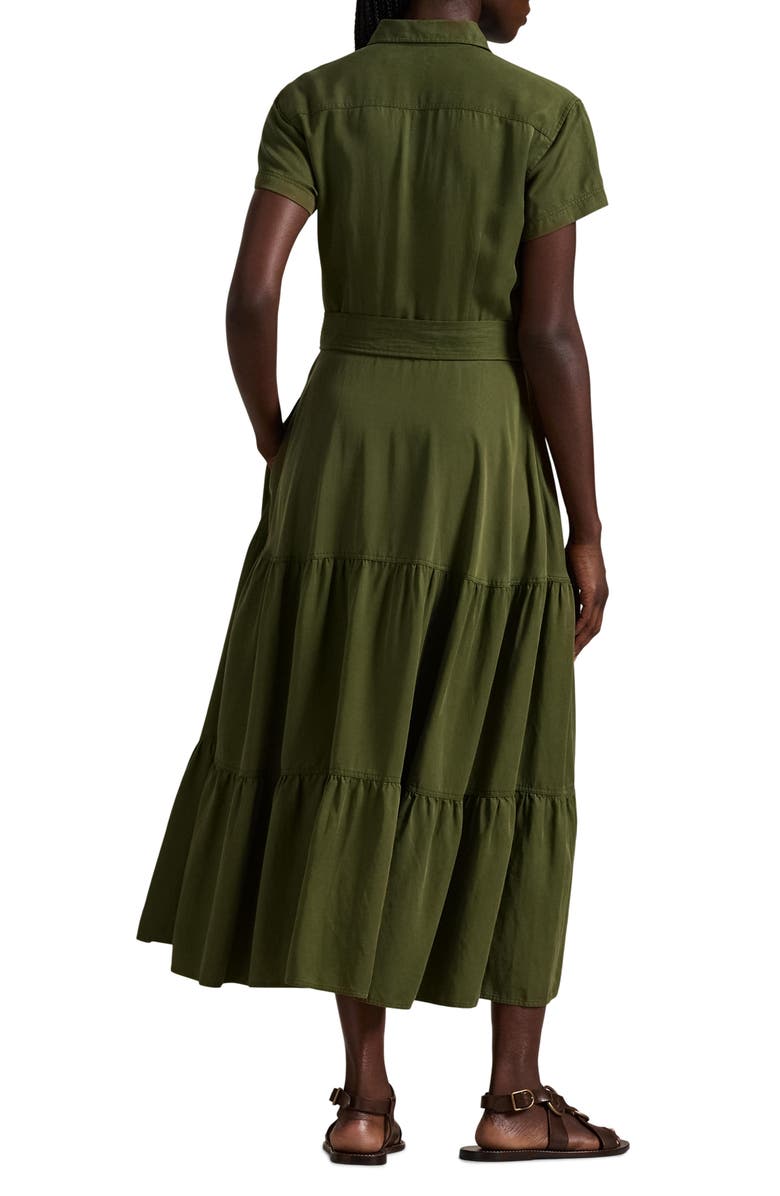Polo Ralph Lauren Belted Tiered Shirtdress, Alternate, color, 