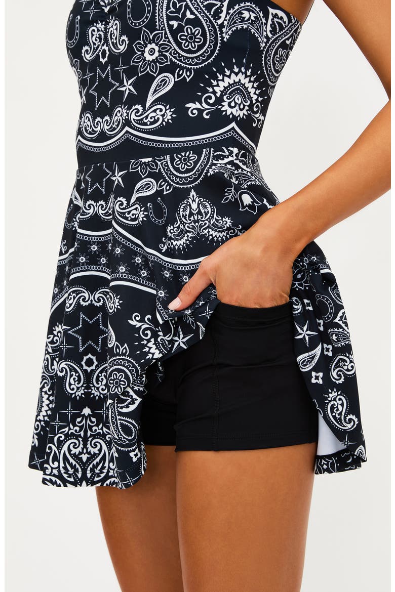 Pixie Floral Active Dress, Alternate, color, BANDANA BLACK
