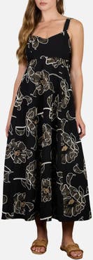 Blu Pepper Floral Embroidered Sleeveless Maxi Dress