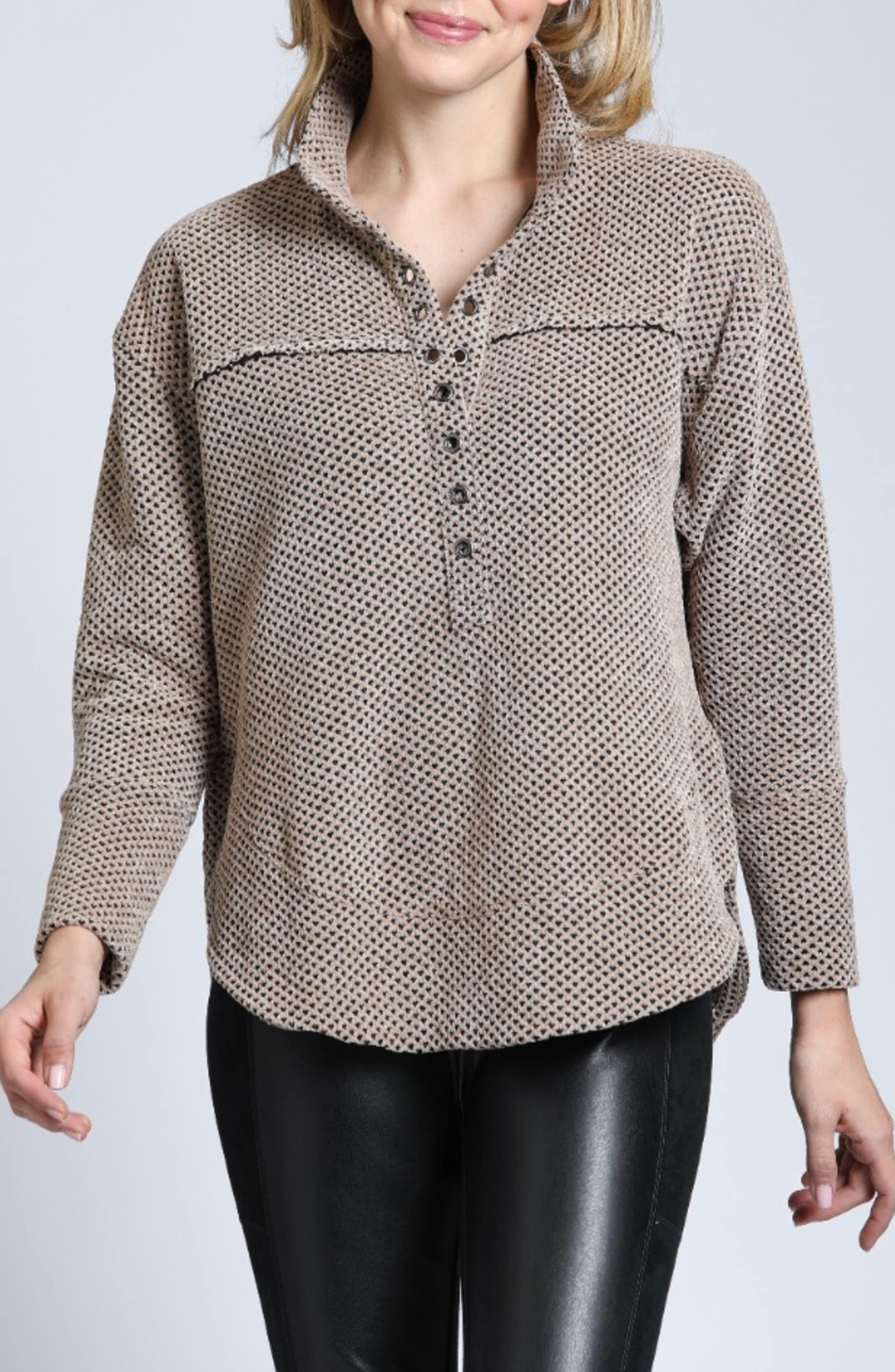 Chenille Waffle Pullover