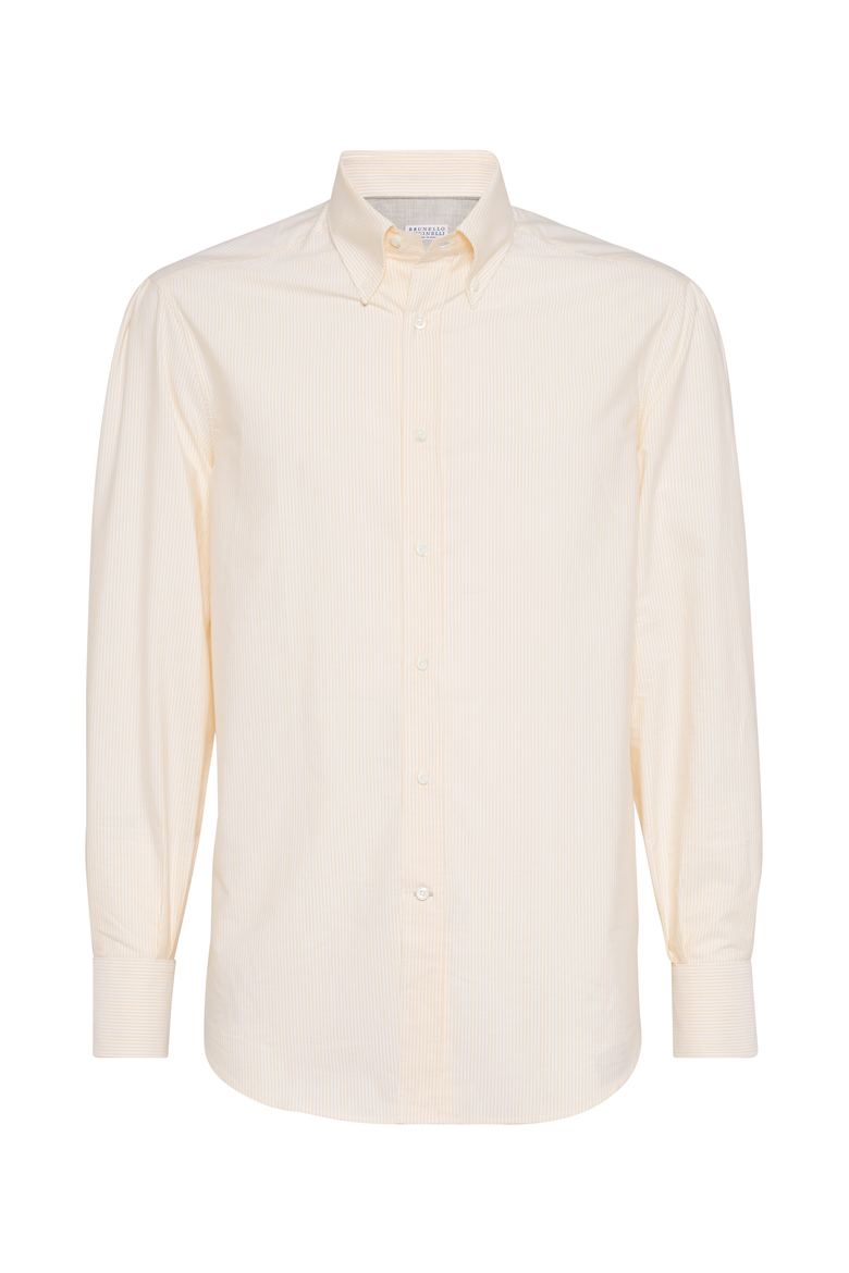 Striped poplin shirt, Main, color, Melon