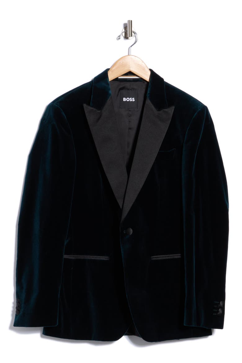 Hutson Velvet Tuxedo Jacket, Main, color, TURQUOISE/ AQUA