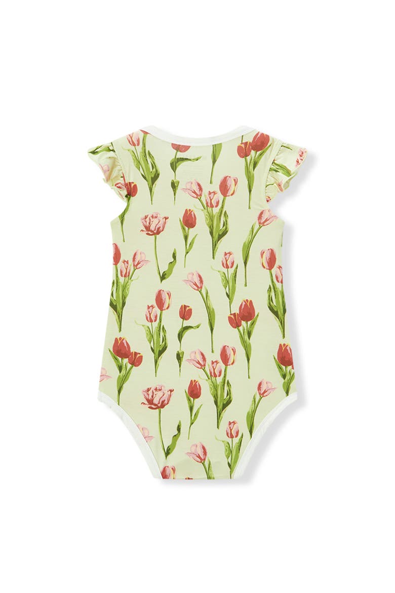 Luxe Stretch Ruffle One Piece, Alternate, color, Tulip