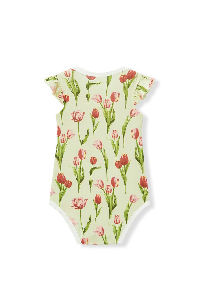 Milkbarn Luxe Stretch Ruffle One Piece, Alternate, color, Tulip